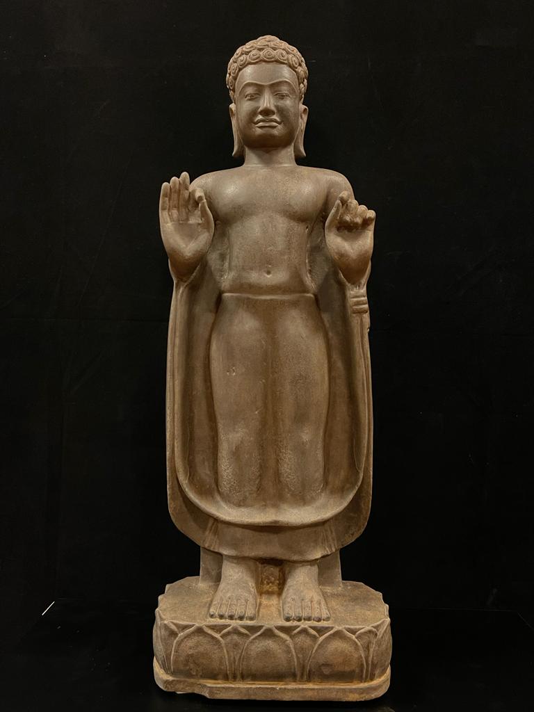Hardstone Statue of Standing Teaching Buddha - 7117